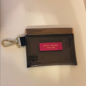 Henri Bendel Transparent Card Holder with Pink Logo